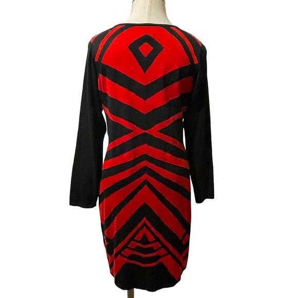 Derek Heart Size 2X Red Print Sweater Dress - Picture 4 of 6